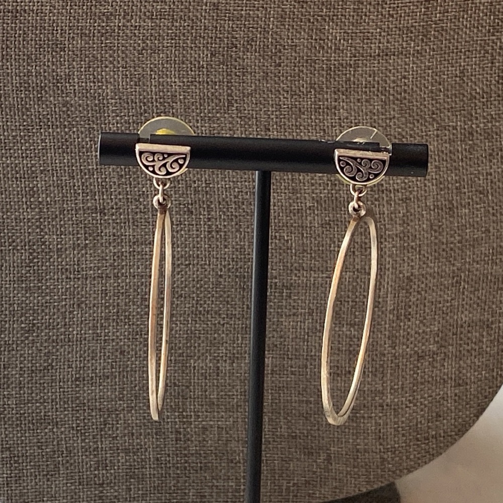 Brighton Silvertone Hoop Earrings